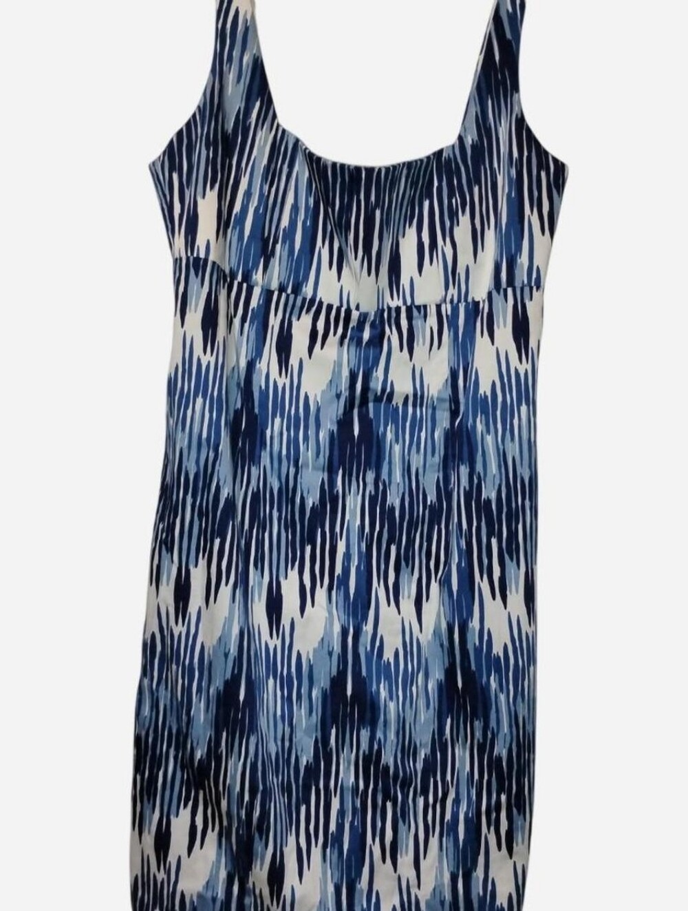 Calvin Klein Blue & White Brushstroke Abstract Print Sheath Dress Size 8 NWT